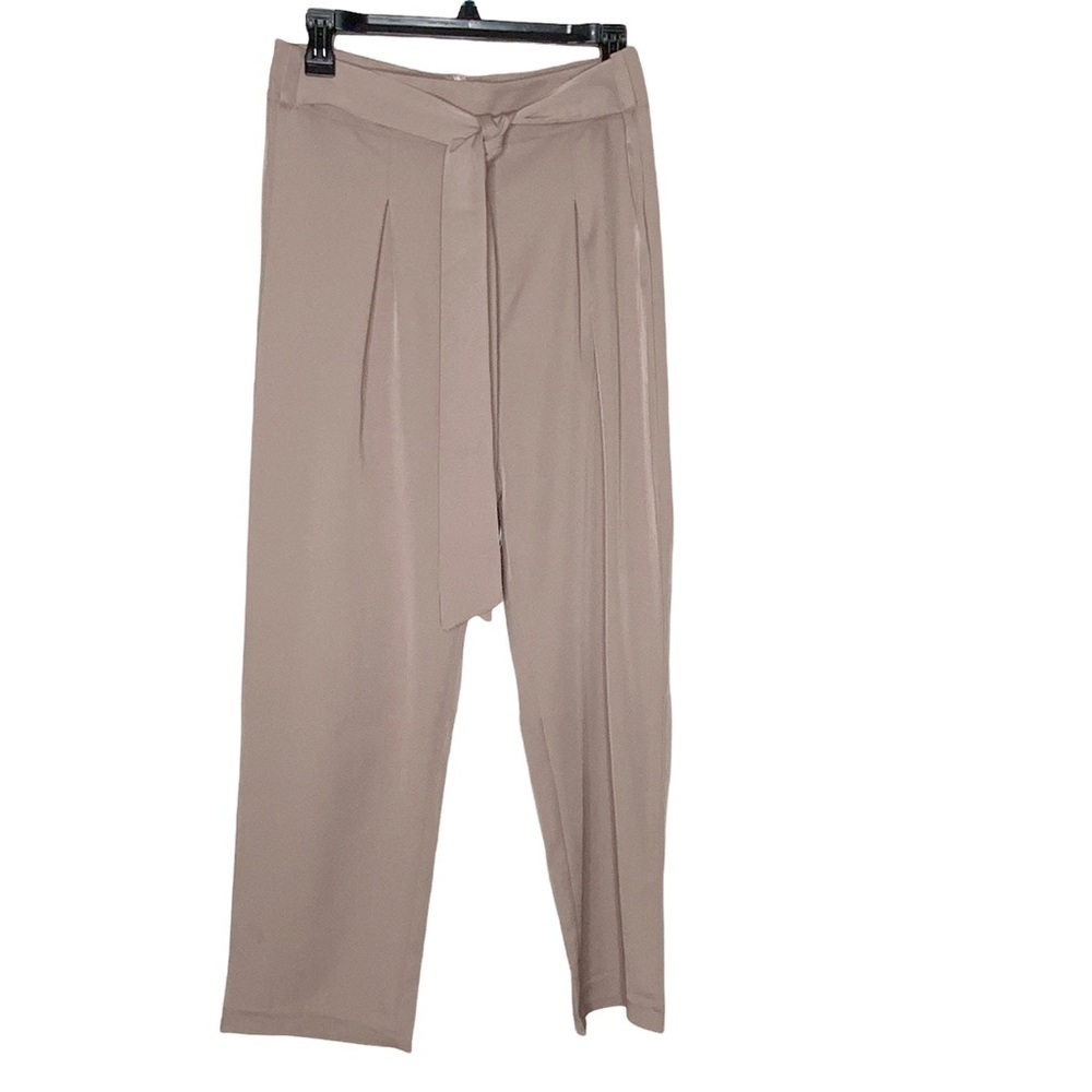 SHEIN straight leg pants with front tie. Pleated pants. Size 8